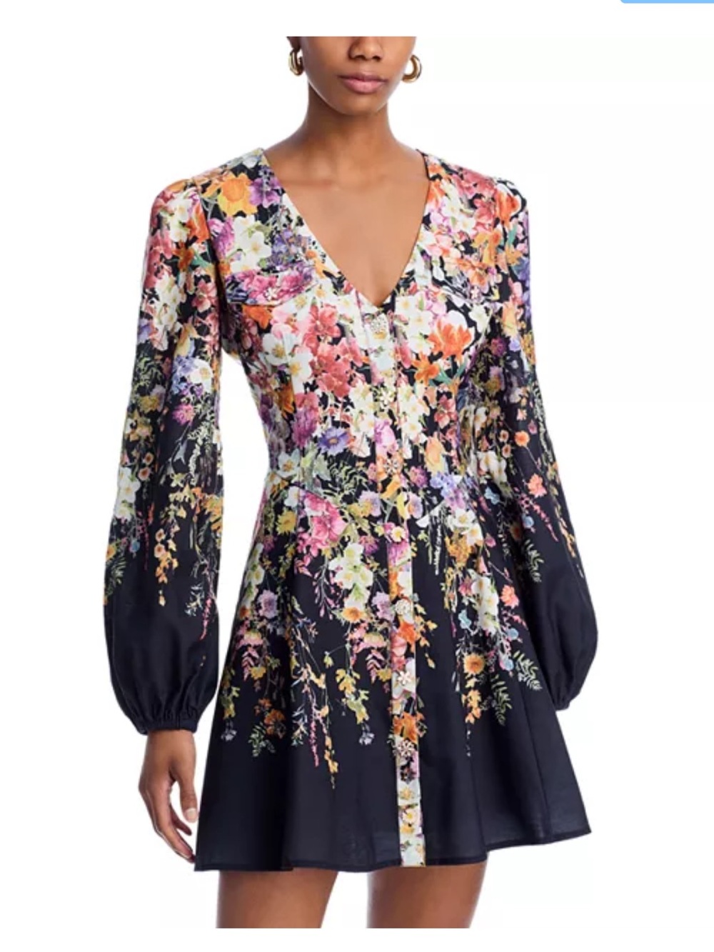 NWOT Aqua floral print mini dress cocktail, shower, garden party